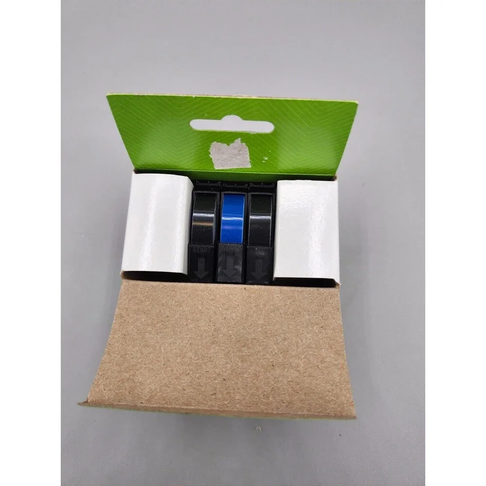 Dymo Embossing Labels 3 Pack 2 Black and 1 Blue 3/8